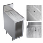 Thumbnail image #3 for Krowne Royal Series KR24-S12 Underbar Drainboard with Open Cabinet Base, Stainless Steel, 12"W x 24"D, 6" Splash