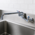Thumbnail image #3 for Omcan USA Splash-Mounted Commercial Faucet with 8-Inch Centers and 12-Inch Standard Swivel Spout
