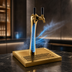 Thumbnail image #3 for Perlick Lucky 2-Faucet Countertop Glycol-Cooled Draft Beer Tower, Gold-Plated Finish