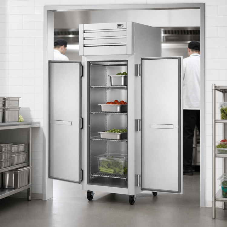 Product image #3 for True SPEC SERIES Stainless Steel Pass-Thru One-Section Solid Front/Solid Rear Swing Door Freezer