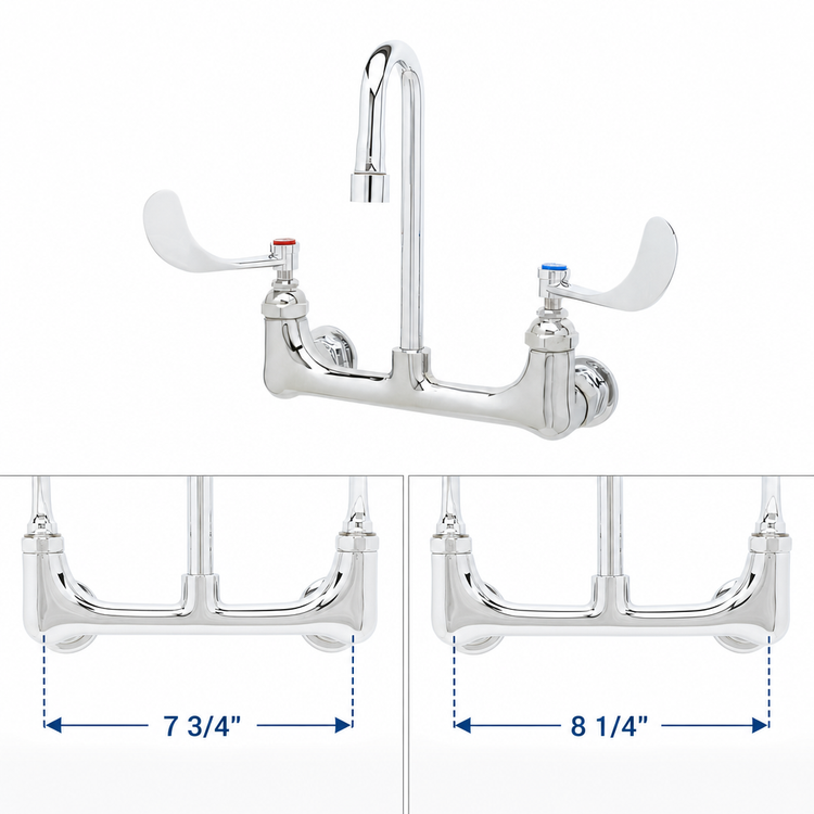 Product image #3 for T&S Brass Wall Mount Mixing Pantry Faucet, 8-Inch Centers, Rigid/Swivel Gooseneck, 1.0 GPM Aerator