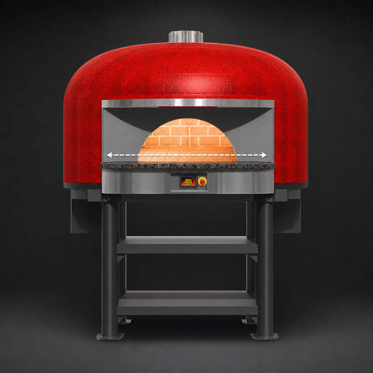 Product image #3 for Marra Forni NP150W Neapolitan Round Wood-Fired Pizza Oven with Brick Deck and Stand