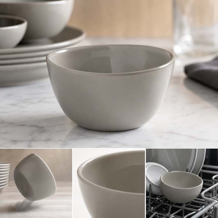 Product image #3 for American Metalcraft Crave Collection Shadow Gray Round Melamine Bouillon Cup, 10 oz.