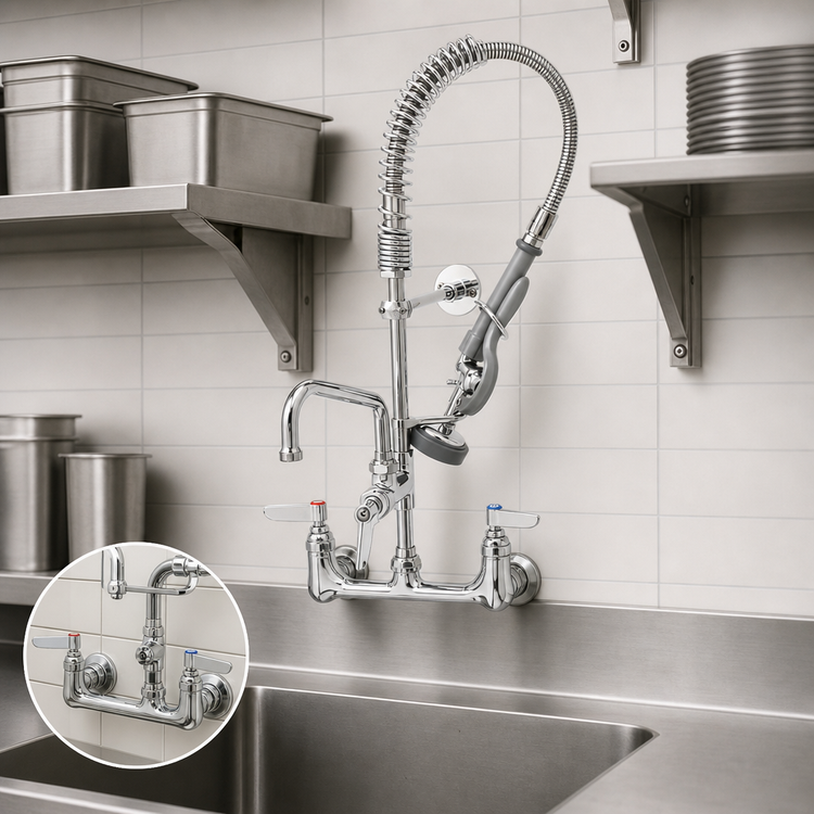 Product image #3 for Mini Pre-Rinse Wall-Mount Unit with 8-Inch Centers and 6-Inch Add-On Faucet