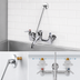 Thumbnail image #3 for T&S Brass 8-Inch Wall Mount Service/Mop Sink Faucet with Vacuum Breaker Spout, Pail Hook, and Garden Hose Outlet