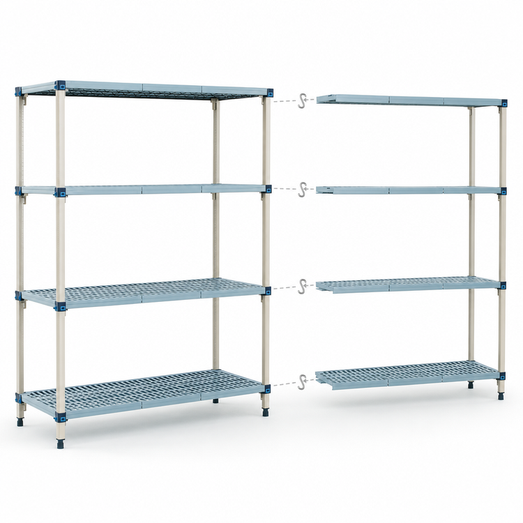 Product image #3 for MetroMax Q 60W x 24D x 63H 4-Shelf Polymer/Wire Add-On Shelving Unit