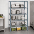 Thumbnail image #3 for Quantum WR86-1442GY-5 Stationary Wire Shelving Starter Unit, 42"W x 86"H, 5 Shelves, Gray Epoxy Finish