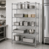 Thumbnail image #3 for Quantum Stationary Wire Shelving Starter Kit, 42 x 18 x 54 Inches, 5 Shelves, Chrome-Plated, 600-800 lb. Capacity