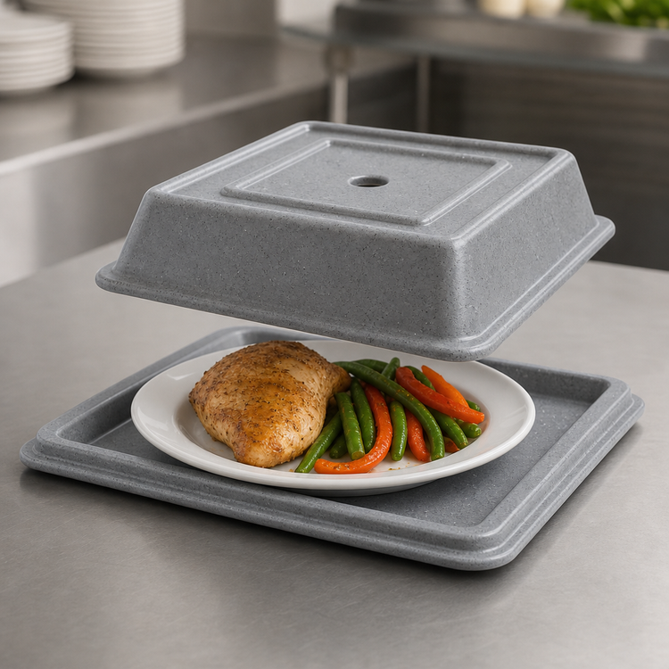 Product image #4 for Cambro Versa Camcover® Square Fiberglass Plate Cover for 8-1/2 Inch Plates