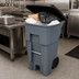 Thumbnail image #3 for BRUTE 65-Gallon Gray 2-Wheeled Rollout Trash Container with Hinged Lid