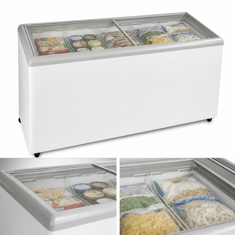 Product image #3 for Master-Bilt COLDIN-3 MSF-71AN 20 Cu. Ft. Flat Lid Glass Sliding Display Chest Freezer