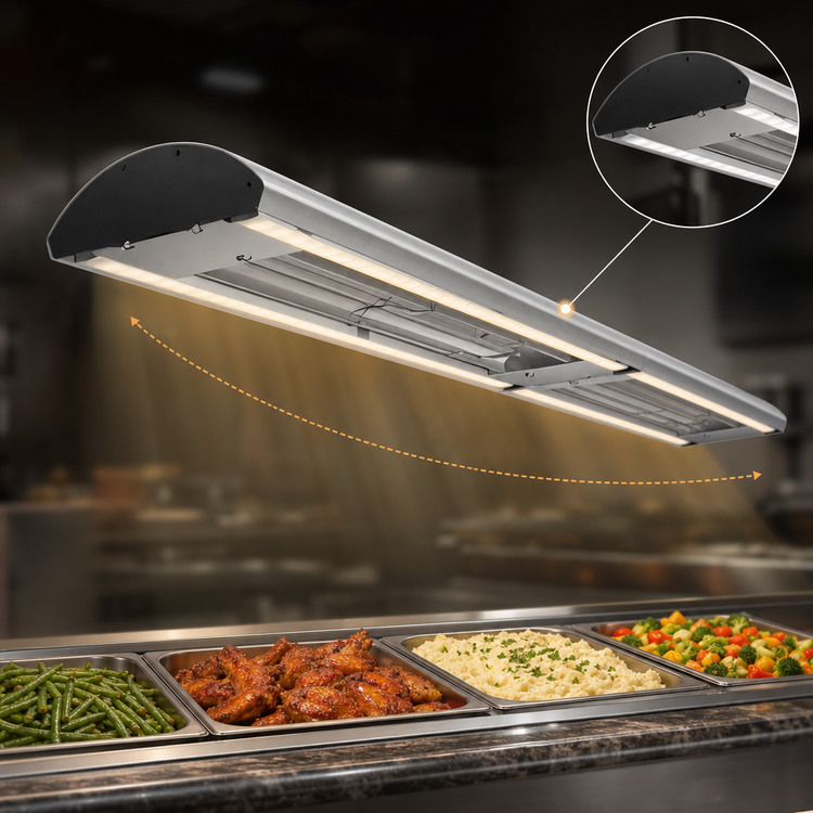Product image #3 for Hatco Glo-Ray Curved 42-Inch Lighted Infrared Strip Heater with Dual LED Lights and Electronic Infinite Control