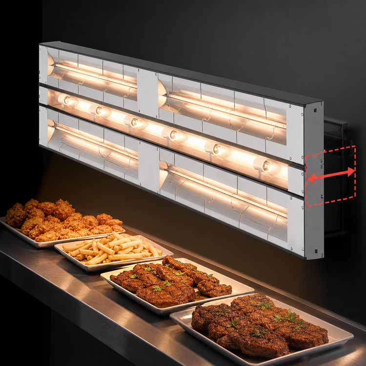 Product image #3 for Hatco Glo-Ray® 18-Inch Lighted Dual Infrared Strip Heater with 6-Inch Spacer