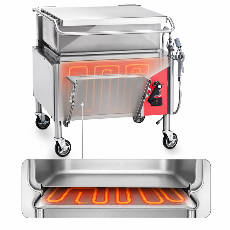 Product image #4 for Vulcan VE40 Electric Tilting Braising Pan, 40-Gallon, Manual Tilt, Open Base