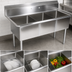 Thumbnail image #3 for John Boos E-Series 3-Compartment 18-Gauge 300 Series Stainless Steel Sink with Boxed Backsplash and Legs