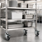 Thumbnail image #3 for Krowne Royal Series 28-135S Adjustable Height Swivel Plate Caster Set of 4 with Brakes, 3-Inch Wheel, 500 lb. Capacity Each