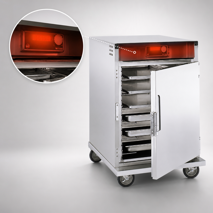 Product image #3 for Cres Cor H137SUA6D Half-Size Mobile Heated Holding Cabinet with Top-Mount Heater Assembly, Solid Door, and Stainless Steel Construction