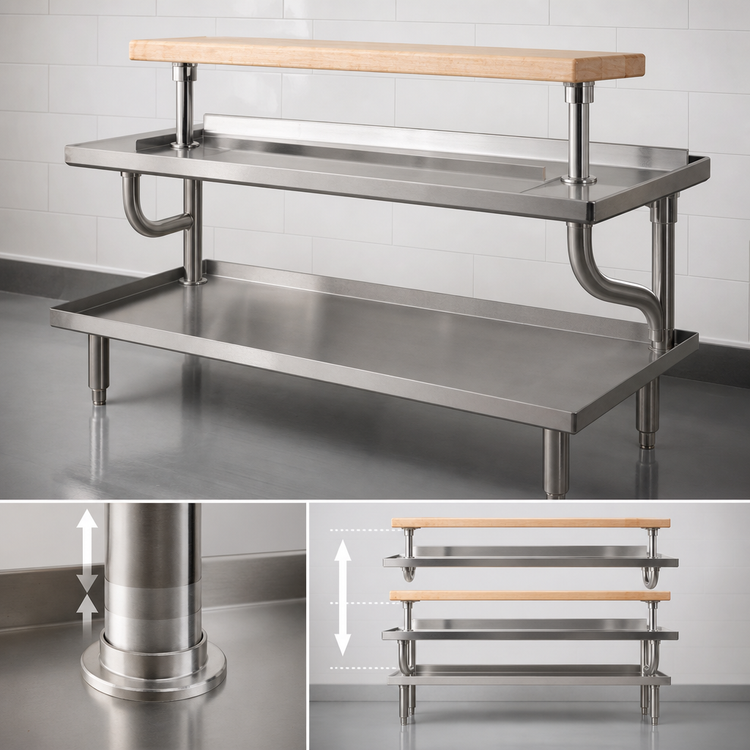 Product image #3 for Advance Tabco 72-Inch Adjustable Stainless Steel Plate Shelf for Equipment Stands