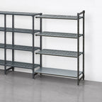 Thumbnail image #3 for Cambro Camshelving® Basics Plus CBA184872VS4580 4-Tier Polymer Shelving Add-On Unit, 18 x 48 x 72 Inches, 3 Vented/1 Solid Shelves