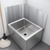 Thumbnail image #3 for John Boos Rear Mop Sink Wall Guard Wainscoting for 20 x 16 Bowl, 27-Inch High Stainless Steel