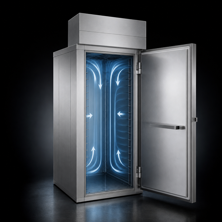 Product image #3 for Baxter RPW1S Single Wide Roll-In Retarder/Proofer Cabinet, 100.5-Inch Deep, Stainless Steel, Open Floor, Remote R448A Refrigeration