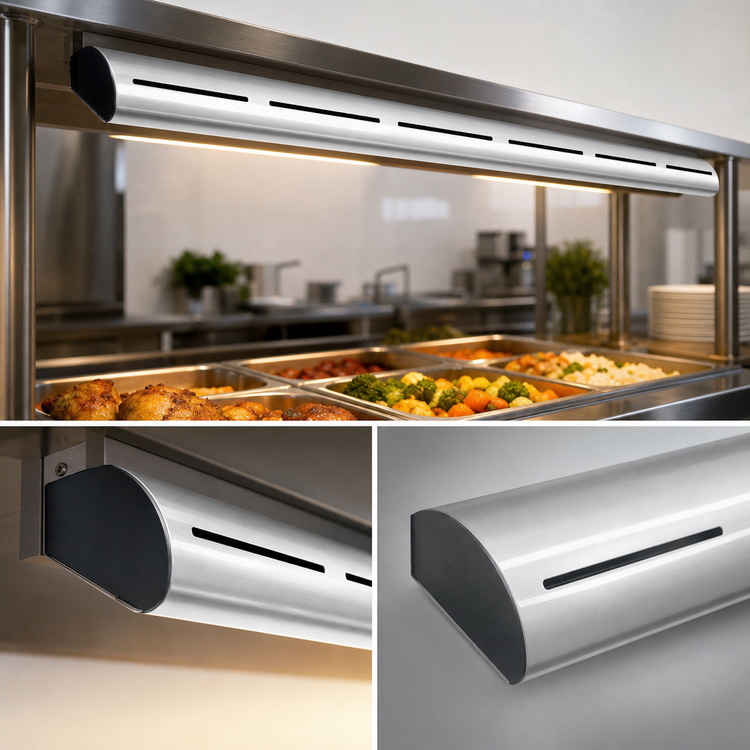 Product image #3 for Hatco Glo-Ray Curved Unlighted Infrared Strip Heater, 72 Inch, High Watt, Aluminum Housing