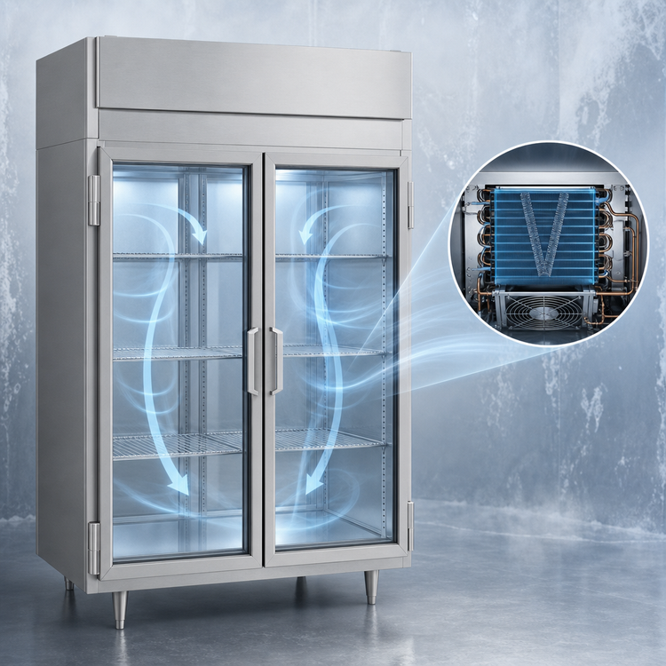Product image #4 for Victory UltraSpec Pass-Thru Two-Section Glass Door Freezer, 48.33 Cu. Ft., Self-Contained, Standard Depth, Stainless Steel