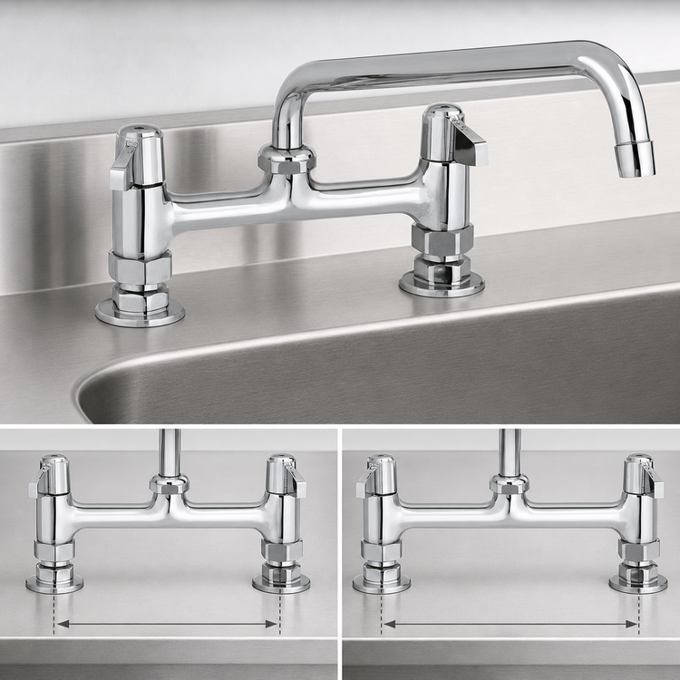 Product image #3 for Equip 8-Inch Centers Deck Mount Mixing Faucet with 16-Inch Swing Nozzle and Lever Handles
