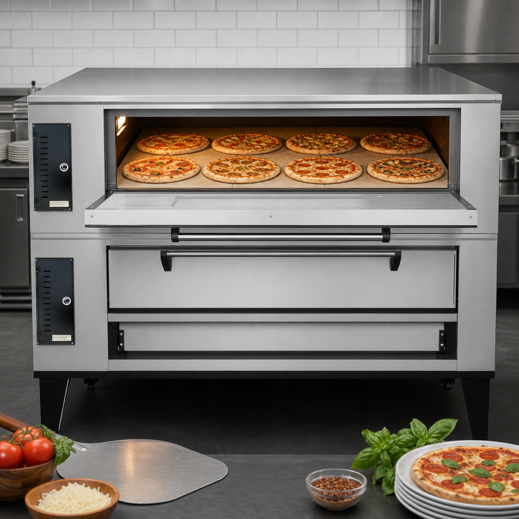 Product image #3 for Marsal SD-866 Gas Single Deck Pizza Oven with Brick Deck, 8 x 18-Inch Pie Capacity, 44 x 66-Inch Baking Chamber