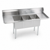 Thumbnail image #3 for BK Resources 84-Inch Three-Compartment Stainless Steel Sink with Dual Drainboards