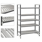 Thumbnail image #3 for Cambro Camshelving® Elements EXU184264V5480 5-Tier Vented Stationary Starter Shelving Unit, 18 x 42 x 64 in, Speckled Gray