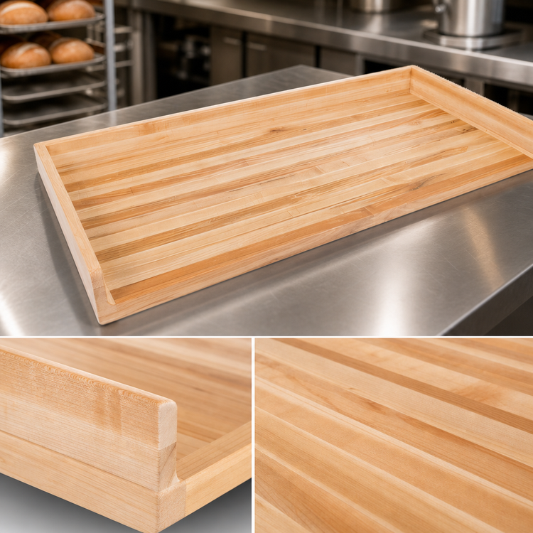 Product image #3 for 120-Inch x 24-Inch Laminated Northern Hard Rock Maple Work Table Top with 4-Inch Coved Backsplash