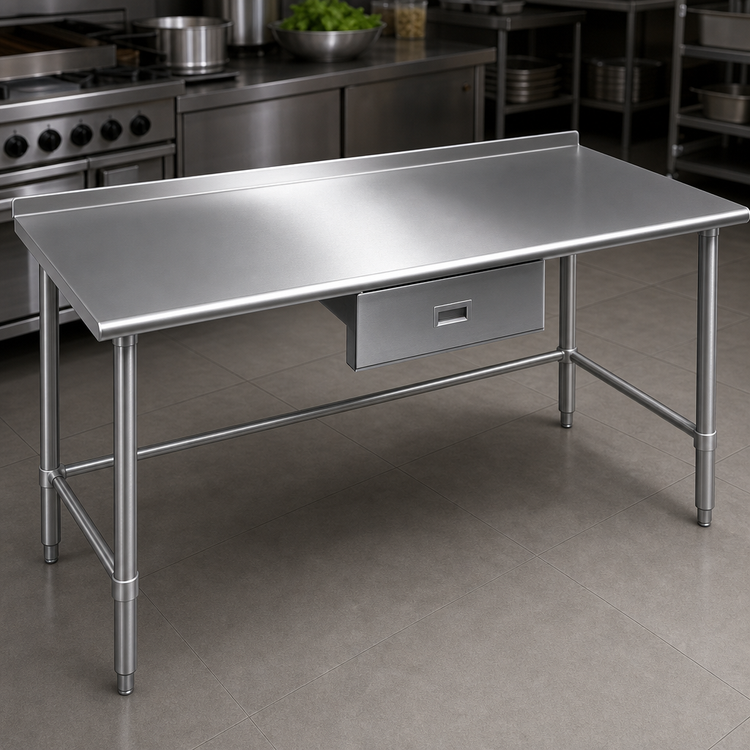 Product image #3 for Eagle Budget Series 84-Inch x 24-Inch Stainless Steel Work Table with 1-1/2-Inch Rear Up-Turn