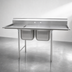 Thumbnail image #3 for Eagle Group 414 Series Two-Compartment Stainless Steel Sink with Left and Right Drainboards, 100 Inch Wide