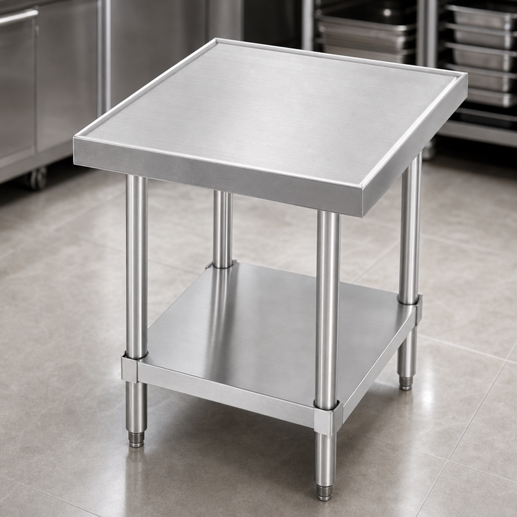 Product image #3 for Advance Tabco 24-Inch x 24-Inch Stainless Steel Equipment Stand with Adjustable Undershelf, 24-Inch High
