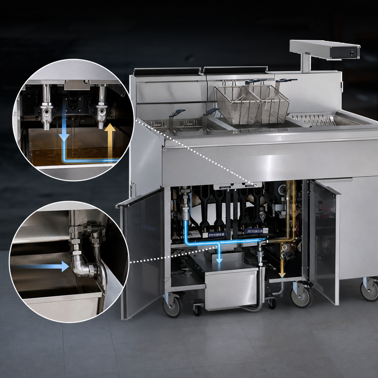 Product image #3 for Imperial IFSCB175C Gas Floor Fryer/Filter System with Drain Station, 75 lb. Capacity, Computer Controls