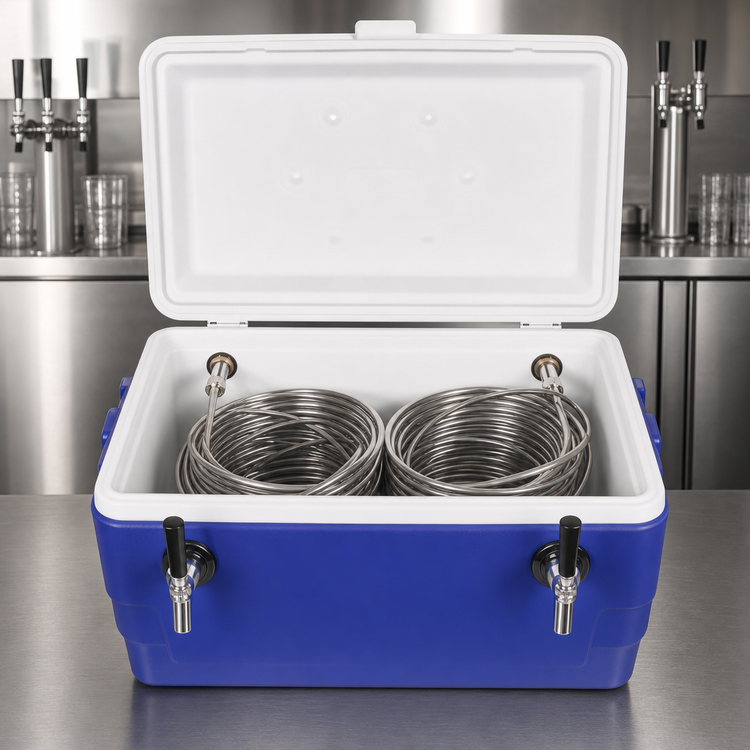 Product image #3 for Micro Matic USA 48 Quart Ice Chest Coil Cooler with 2 Faucets, Blue