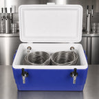 Thumbnail image #3 for Micro Matic USA CB482B 48-Quart Blue Plastic Ice Chest Coil Cooler with Ice-Water Cooling and 2 Faucets