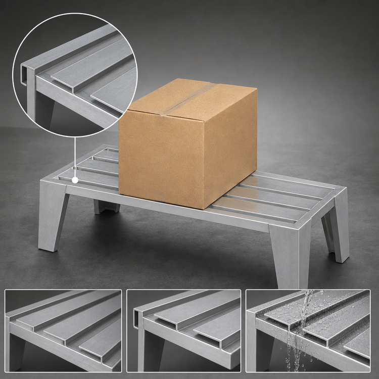 Product image #3 for Channel Manufacturing Lifetime Series E-Channel Aluminum Dunnage Rack, 48 x 24 x 12 Inches, 3,500 lb. Per Shelf
