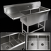 Thumbnail image #3 for John Boos Pro-Bowl 2-Compartment Sink with Left Drainboard and 10