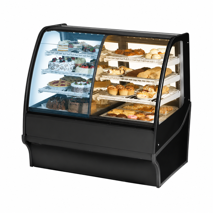 Product image #4 for True 48-1/4 Inch Dual Zone Curved Glass Display Merchandiser with Glass Ends and Self-Contained R290 Refrigeration