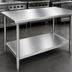 Thumbnail image #3 for Eagle Spec-Master 84 Inch x 36 Inch Flat Top Stainless Steel Work Table with Galvanized Undershelf