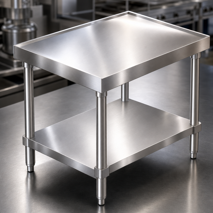 Product image #3 for Klinger's Trading 30-Inch x 30-Inch Stainless Steel Mixer Table with Undershelf and Legs