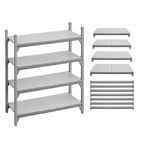 Thumbnail image #4 for Cambro Camshelving® Premium CPSK1830S4480 Solid 4-Shelf Polymer Shelving Kit, 18" x 30", Speckled Gray, Antimicrobial