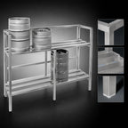 Thumbnail image #3 for Channel Manufacturing KSR48 All-Welded Aluminum Single-Deep Keg Storage Rack, 4 Half-Barrel or 12 1/6-Barrel Capacity