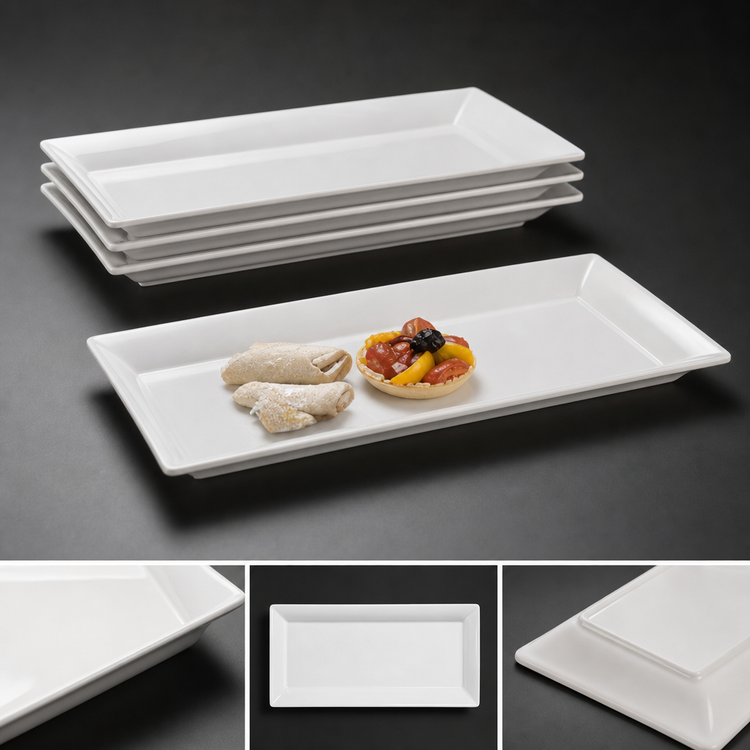 Product image #3 for American Metalcraft Endurance 21-Inch Rectangular White Melamine Platter