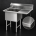 Thumbnail image #3 for Advance Tabco Fabricated 1-Compartment Sink with Right Drainboard, 24 x 24 x 14 Bowl, 16-Gauge 304 Stainless Steel
