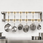 Thumbnail image #3 for Serv-Ware SW-60-CWP 60-Inch Stainless Steel Double-Bar Pot Rack with 10 Double Hooks