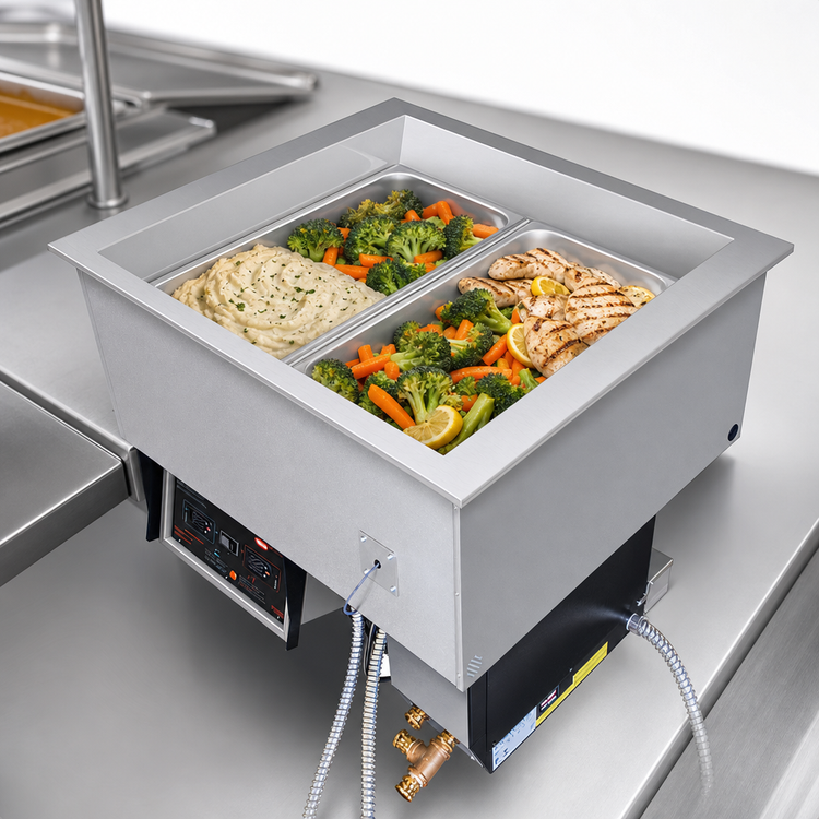 Product image #3 for Hatco HCWBIX-3DA Drop-In Mechanically Cooled Hot/Cold Well for 3 Full-Size Pans