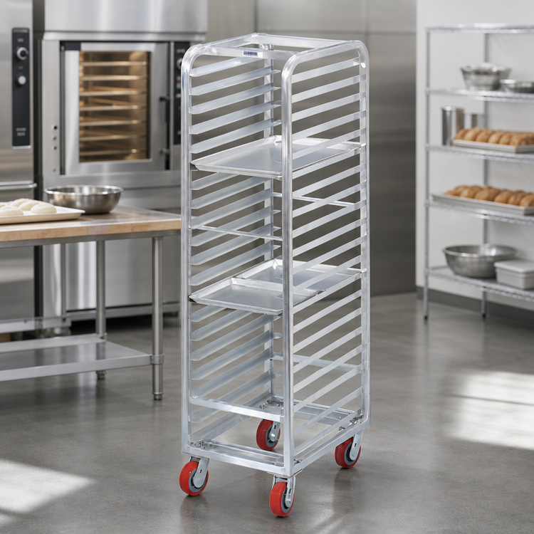 Product image #3 for Lifetime Tough Extra Heavy-Duty Aluminum Front-Load Bun Pan Rack, 22 in. W x 26 in. D x 70 in. H, 20-Pan Capacity